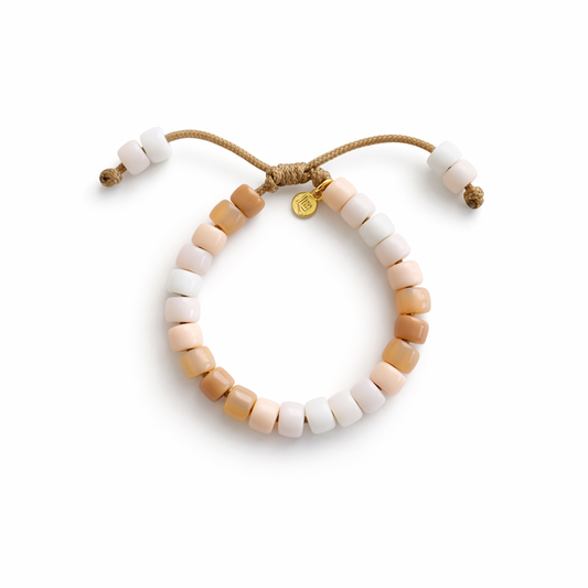 The Perfect White Tee II Forte Gemstone Beaded Bracelet • Adjustable