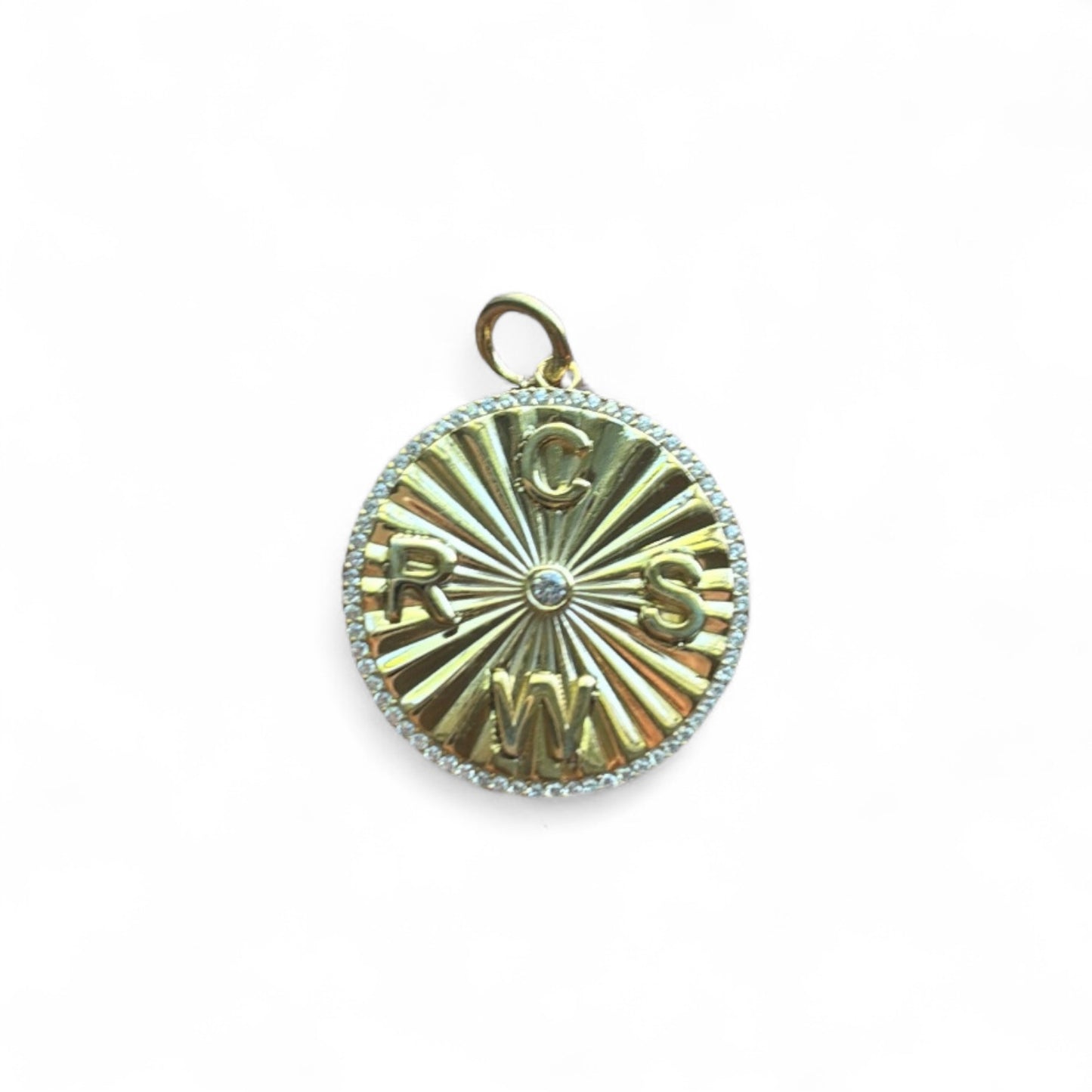Initial Symbol Medallion with Pave Disc