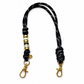 Black Rope Phone Wristlet Strap with Gold Hardware