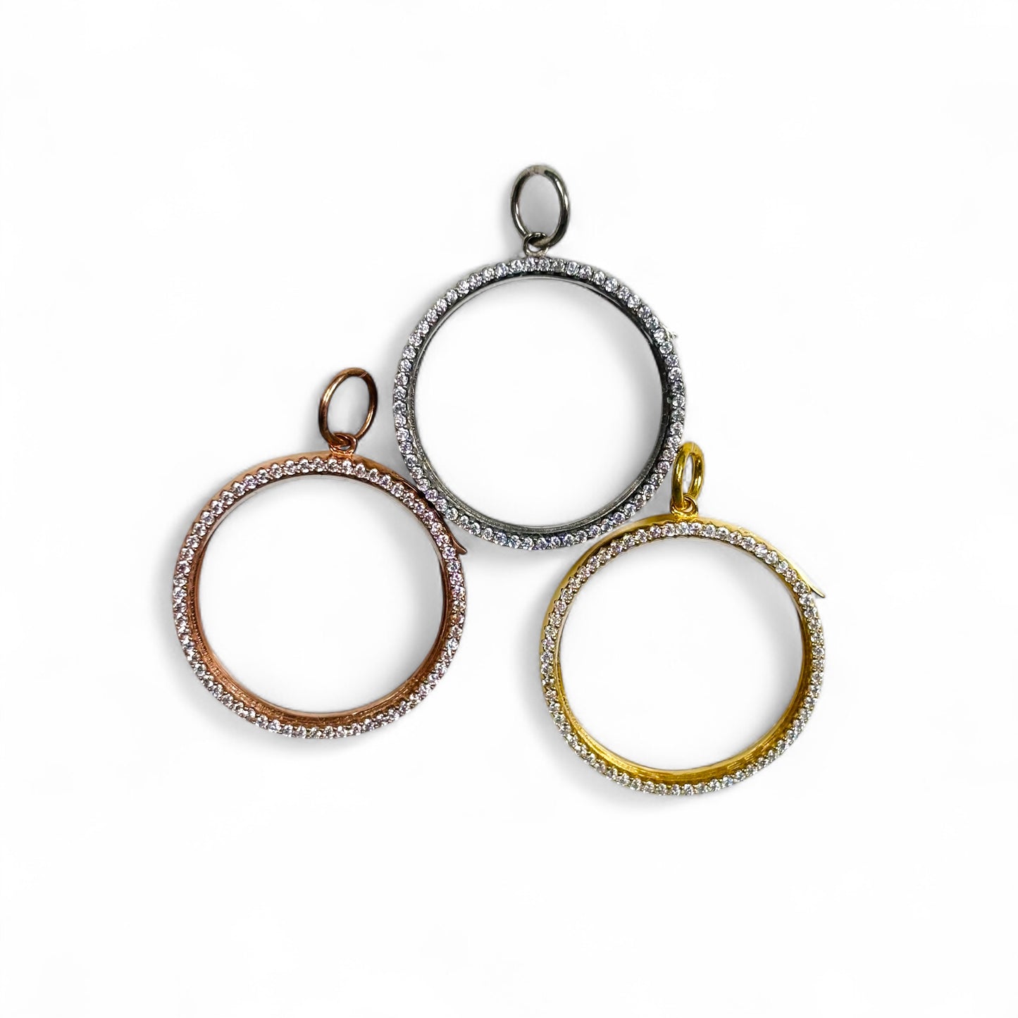 Floating Pave Charm Locket