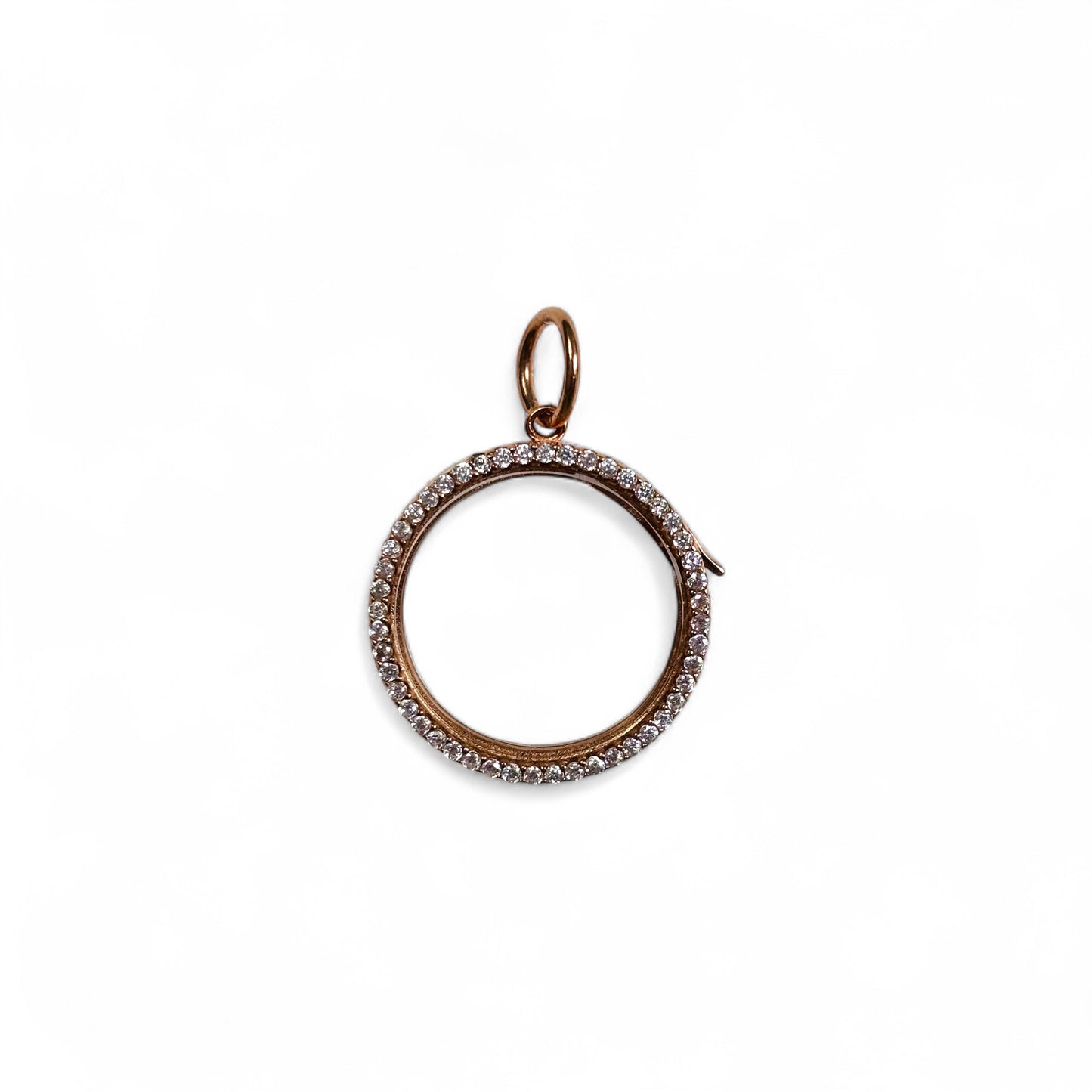 Small Floating Pave Charm Locket
