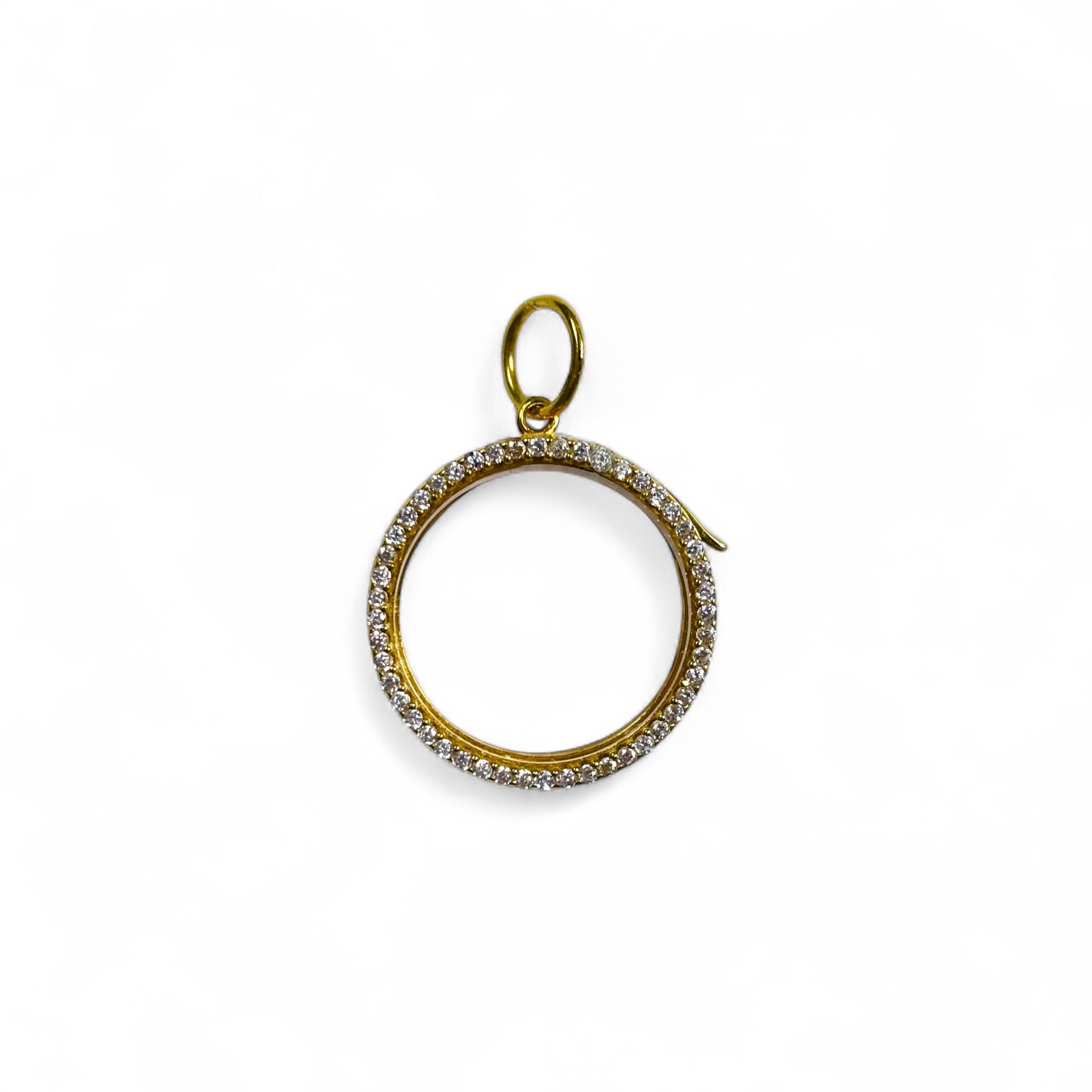 Small Floating Pave Charm Locket