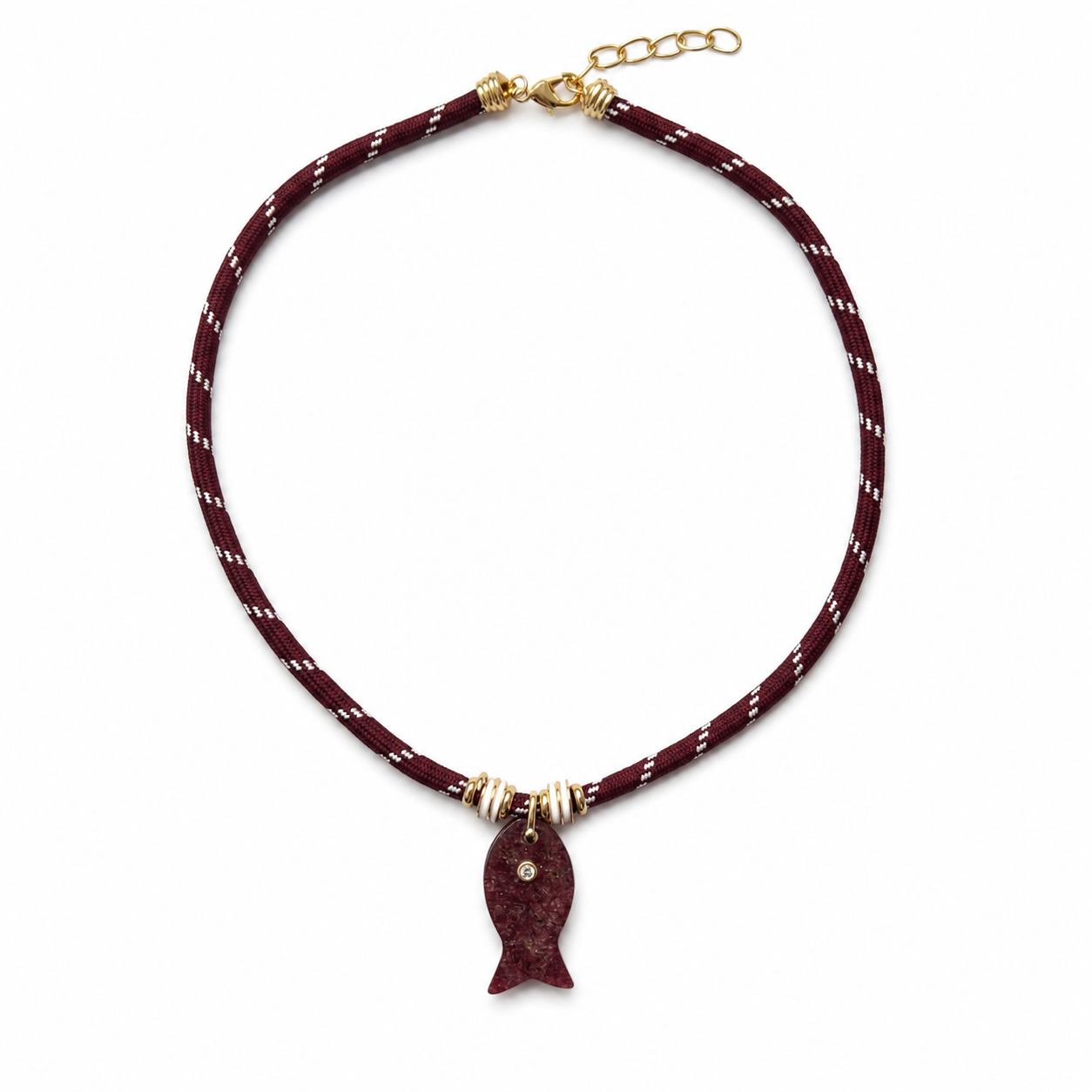 Chrysoprase Fish Rope Necklace