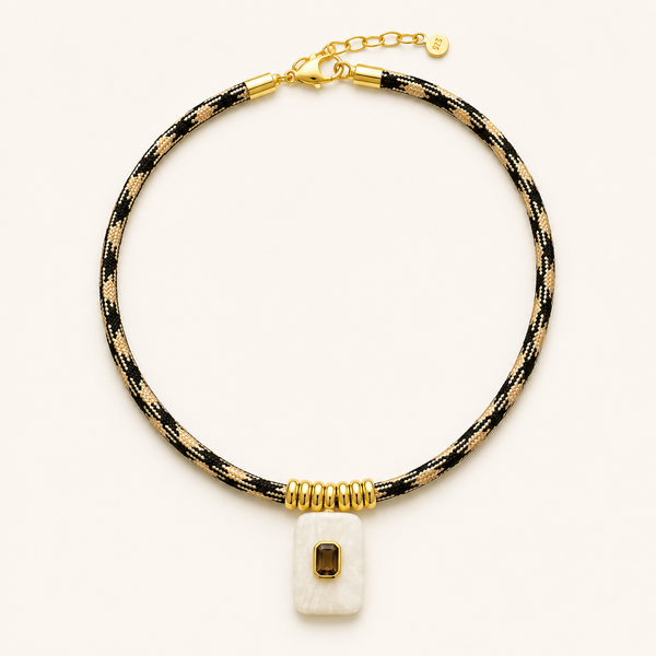 Moonstone Smoke Pendant Latte Cord