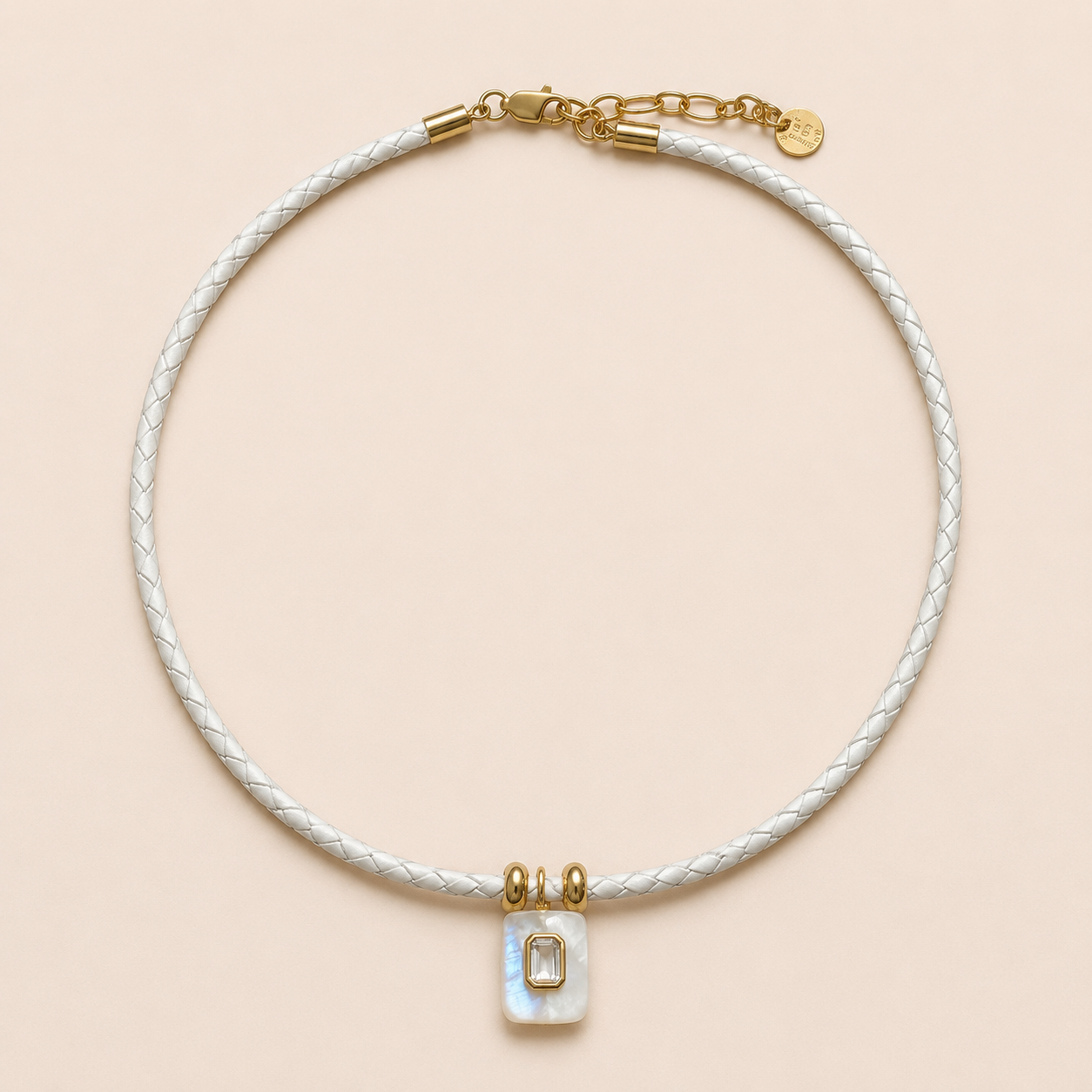 Moonstone Leather Cord Necklace