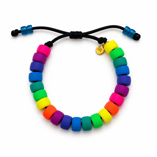 Coolio, Neon Glow, Adjustable Beaded Bracelet