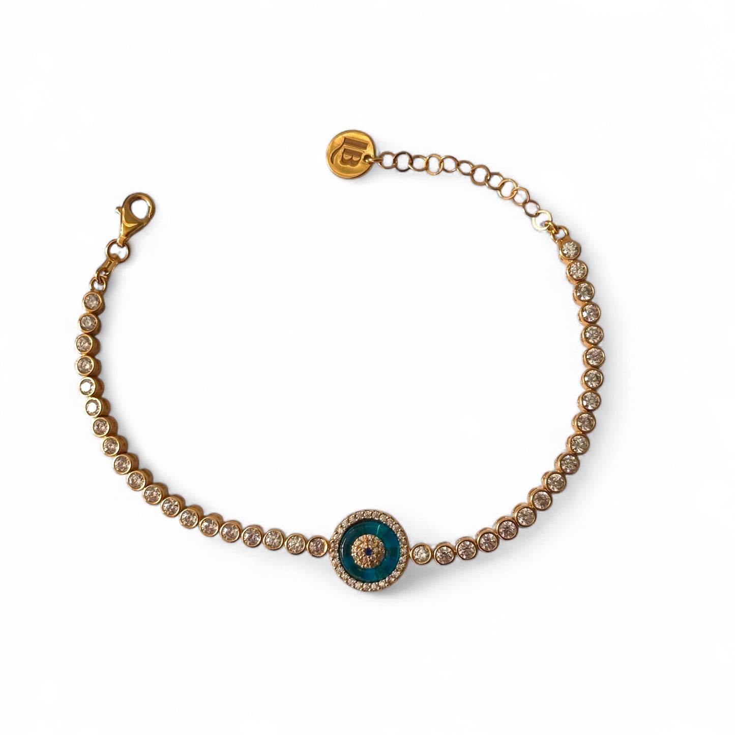Evil Eye Bezel Tennis Bracelet