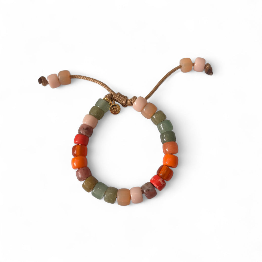 Lady Marmalade, Gemstone Adjustable Beaded Bracelet
