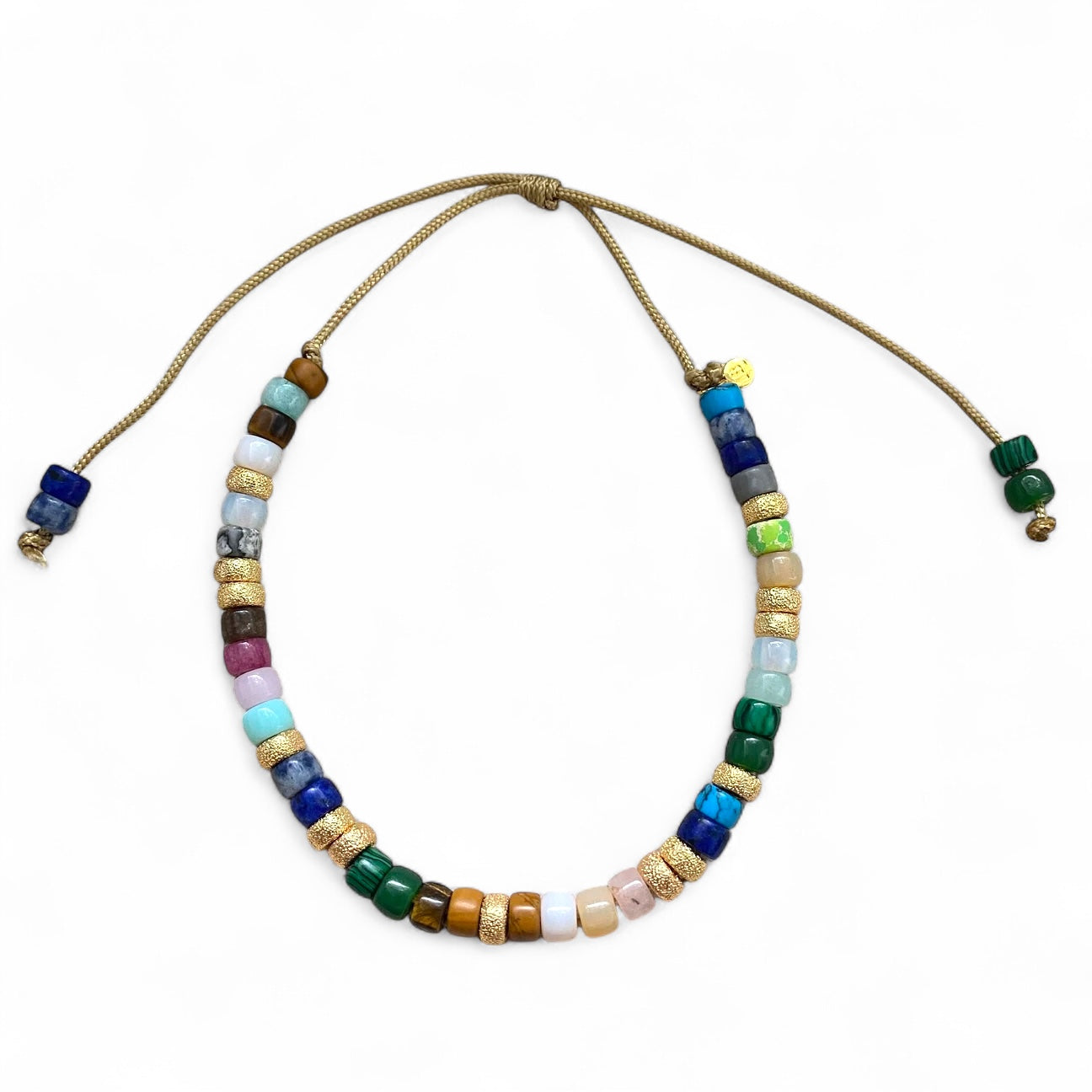 Cleopatra Necklace • Confetti Cake Gemstones • Gold Stardust Spacers