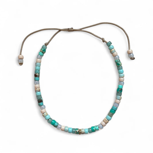Lemongrass Mojito, LB x Henry Reese Choker Necklace with 14k Gold Bead