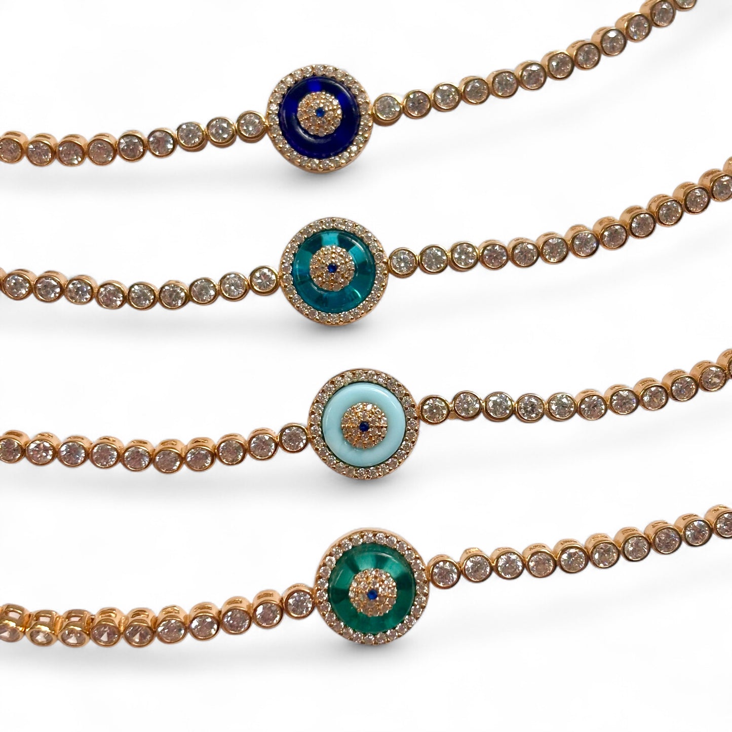 Evil Eye Bezel Tennis Bracelet
