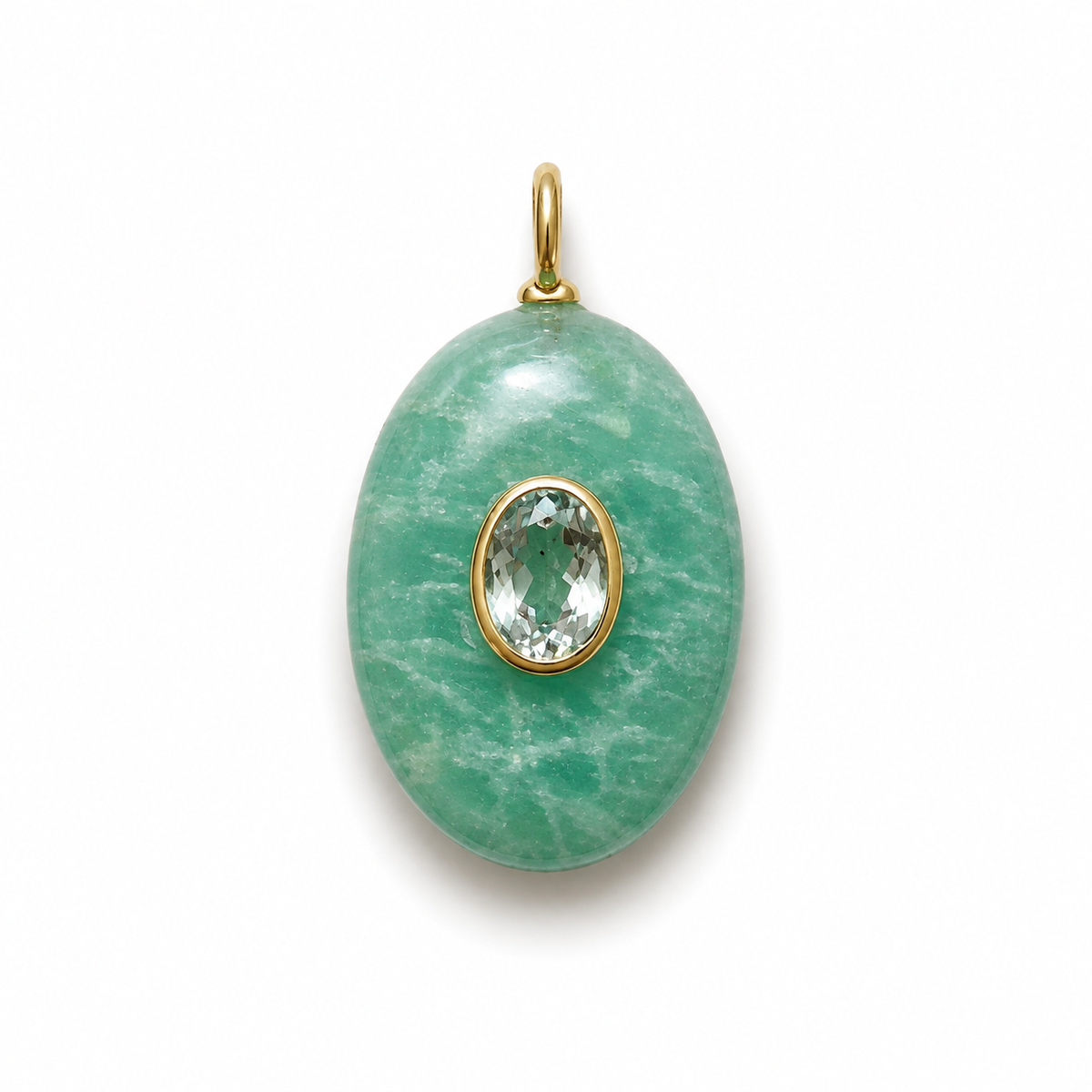 Amazonite & White Topaz Oval