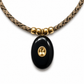 Black Onyx & Citrine Oval Pendant Rope Necklace