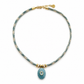 Aquamarine & White Topaz Oval Rope Necklace (Copy)