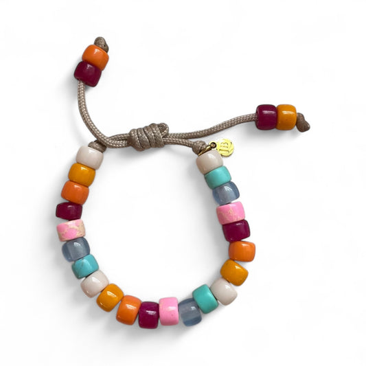 Malibu Barbie, Gemstone Adjustable Beaded Bracelet