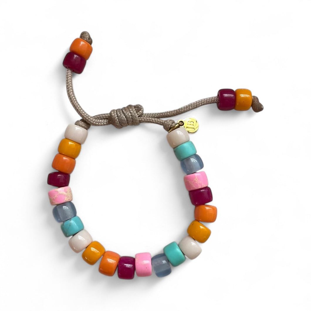 Malibu Barbie, Gemstone Adjustable Beaded Bracelet