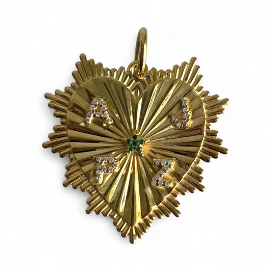 XL LOVER Fluted Heart Charm