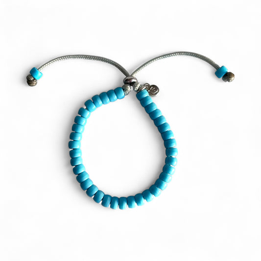 Mini Glass Pony Bead Bracelet on Lurex