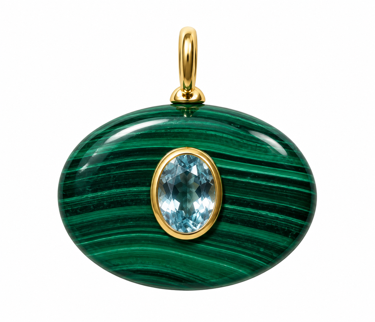 Malachite & Blue Topaz Oval