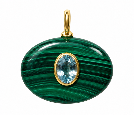 Malachite & Blue Topaz Oval