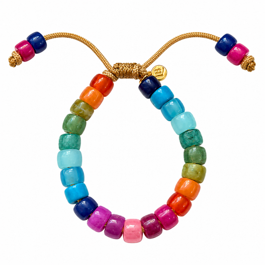 Technicolor Majik, Adjustable Gemstone Beaded Bracelets