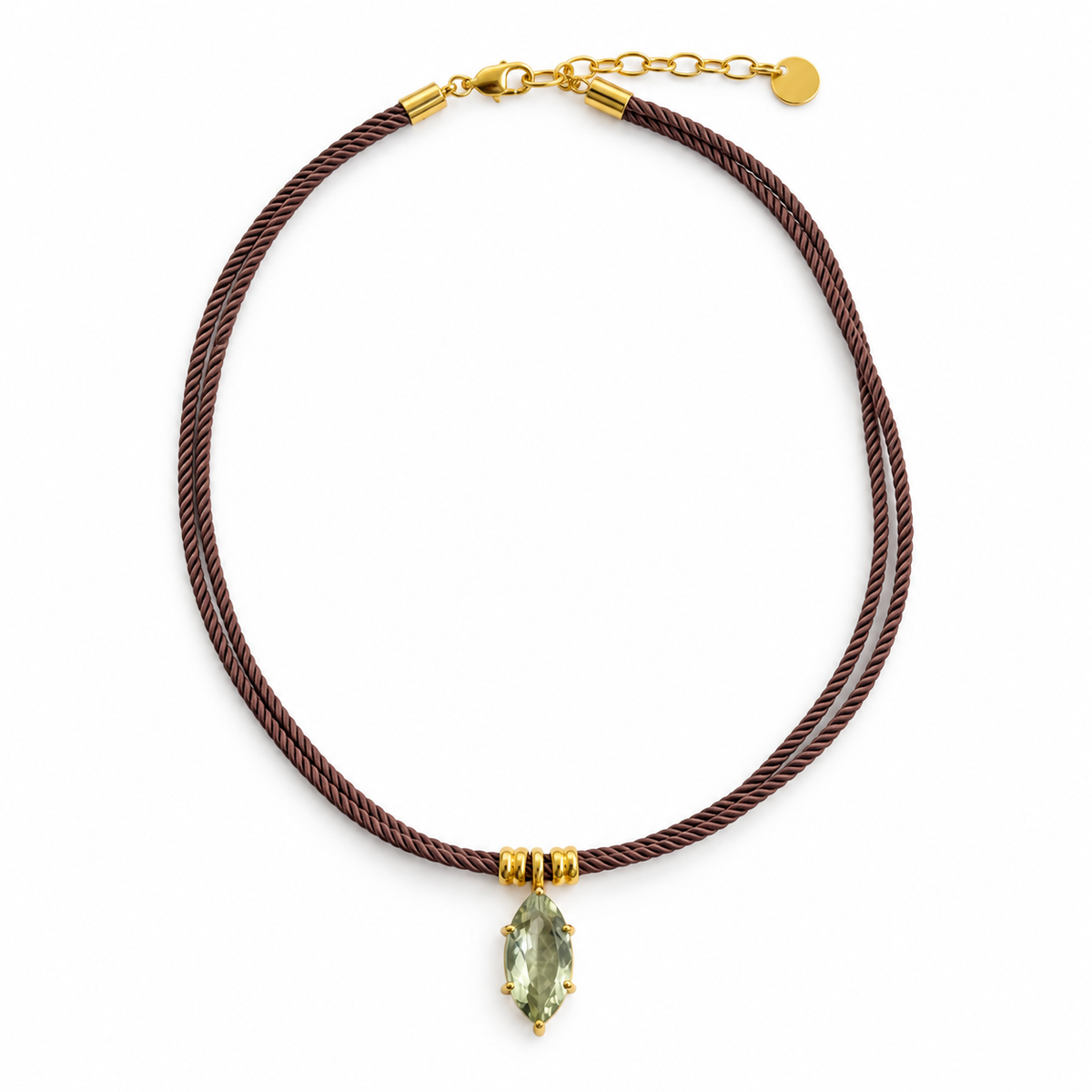Green Amethyst Marquise Necklace