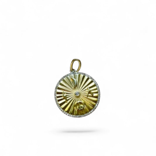 Initial Symbol Medallion with Pave Disc