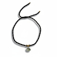 Load image into Gallery viewer, Prehnite Pendant Rope Necklace with White Topaz
