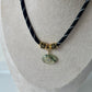 Prehnite Pendant Rope Necklace with White Topaz