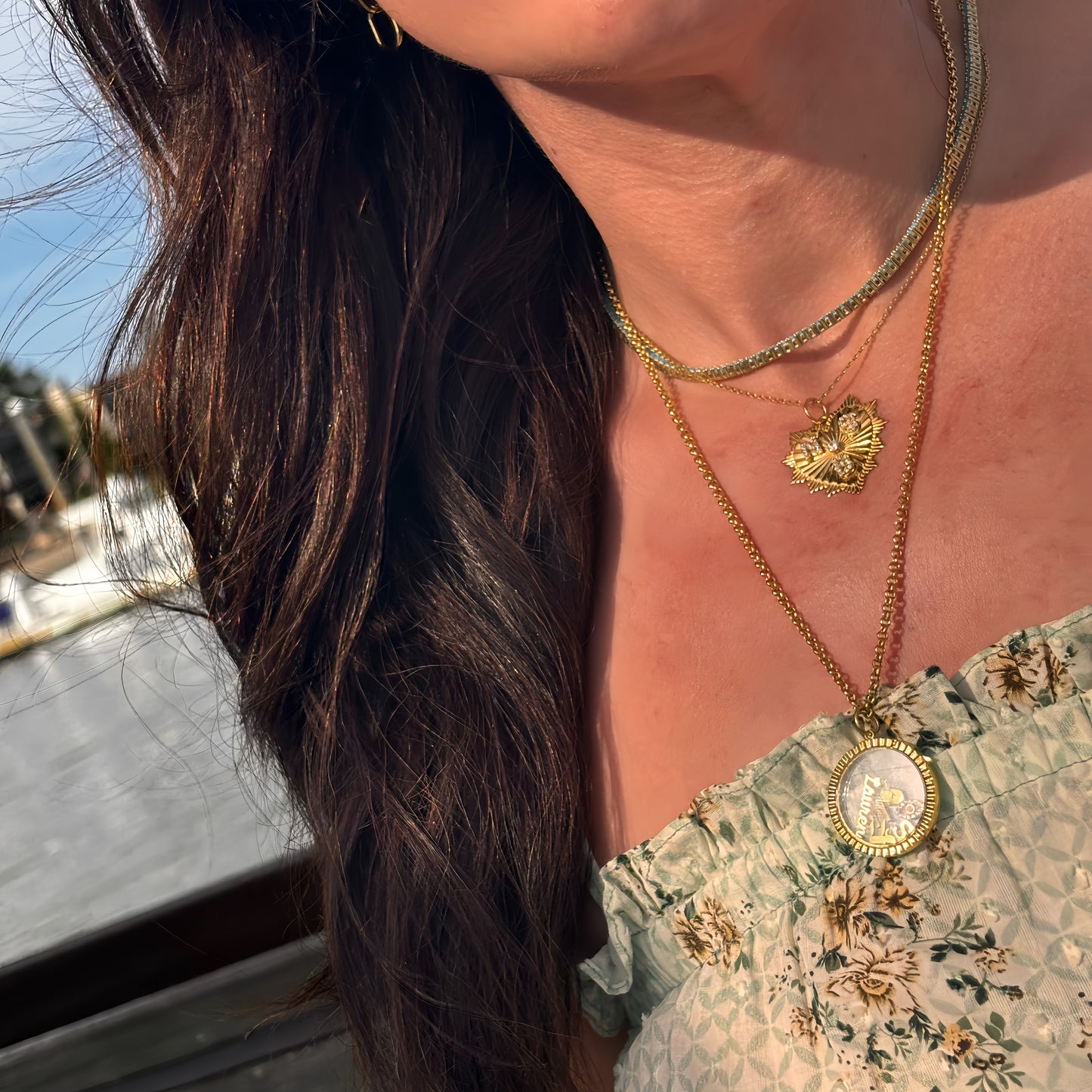 Gold Fluted Charm Locket