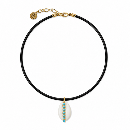 Turquoise Cowrie Gemstone Pendant Necklace