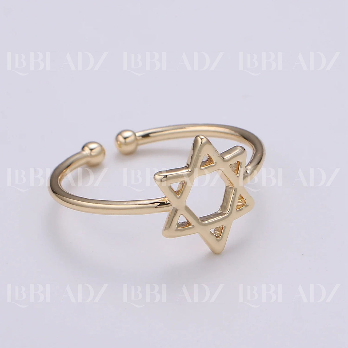 Gold Filled Star of David Adjustable Ring