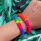 Coolio, Neon Glow 50/50 Glass Pony Bead, LB x Henry Reese Bracelet with 14k Gold Rondel