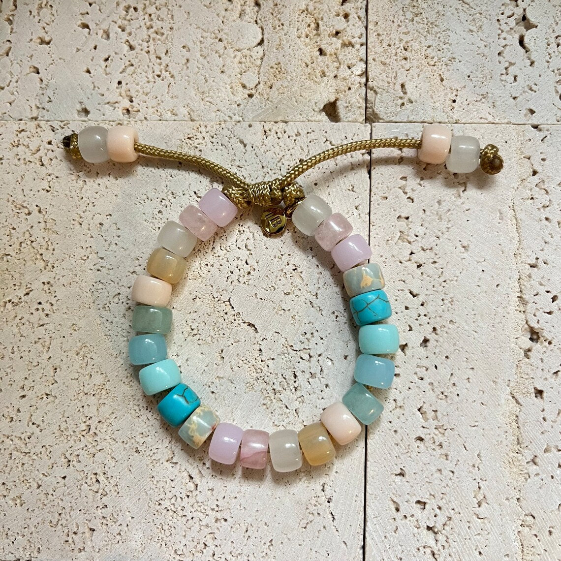 Baby Hues Gemstone Adjustable Beaded Bracelet