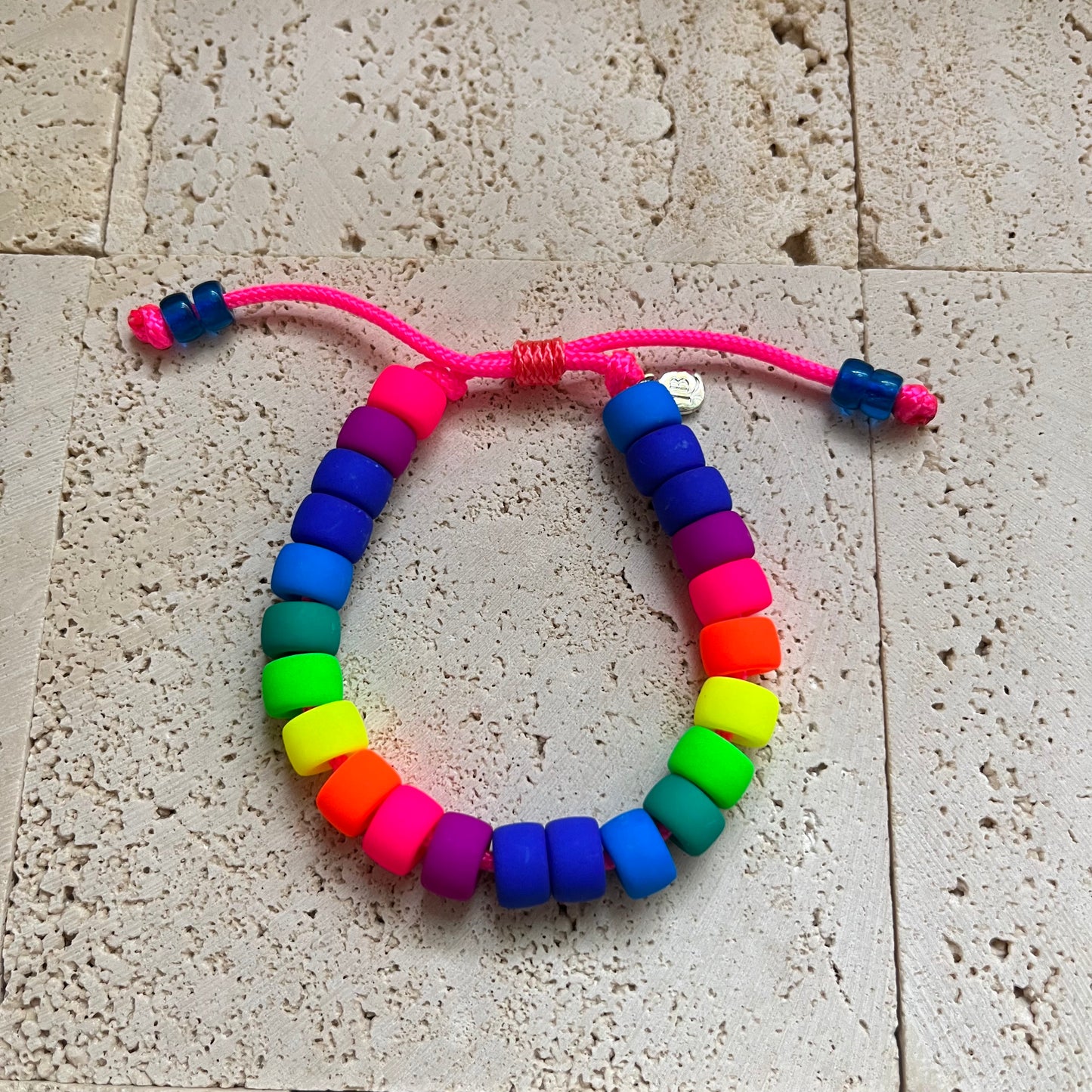 Coolio, Neon Glow, Adjustable Beaded Bracelet
