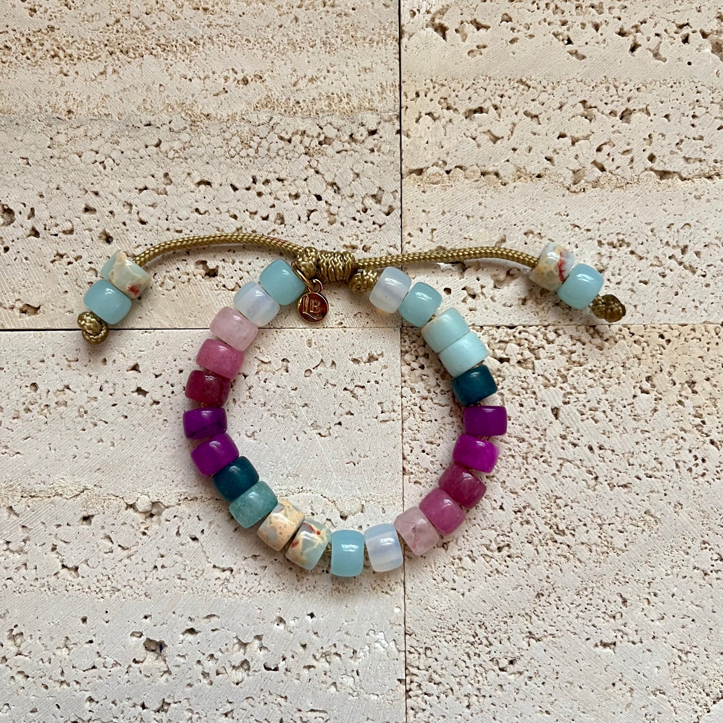 Mermaid Tails, Gemstone Adjustable Beaded Bracelet