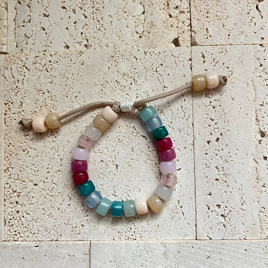 Taste of Summer, Gemstone Adjustable Beaded Bracelet