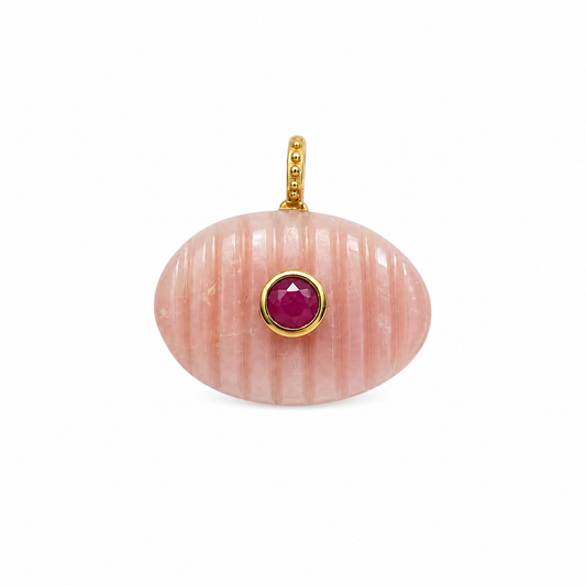 Rose Quartz Ribbed (Oval)