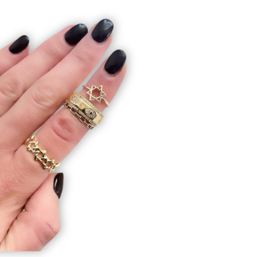 Gold Filled Star of David Adjustable Ring