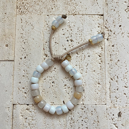 The Bubbly Forte Gemstone Pony Bead Adjustable Bracelet