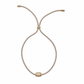 White Sapphire Paracord Necklace 18K Gold Filled Adjustable Slider Pendant