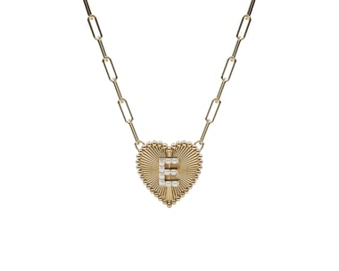 Radial Heart Initial Necklace