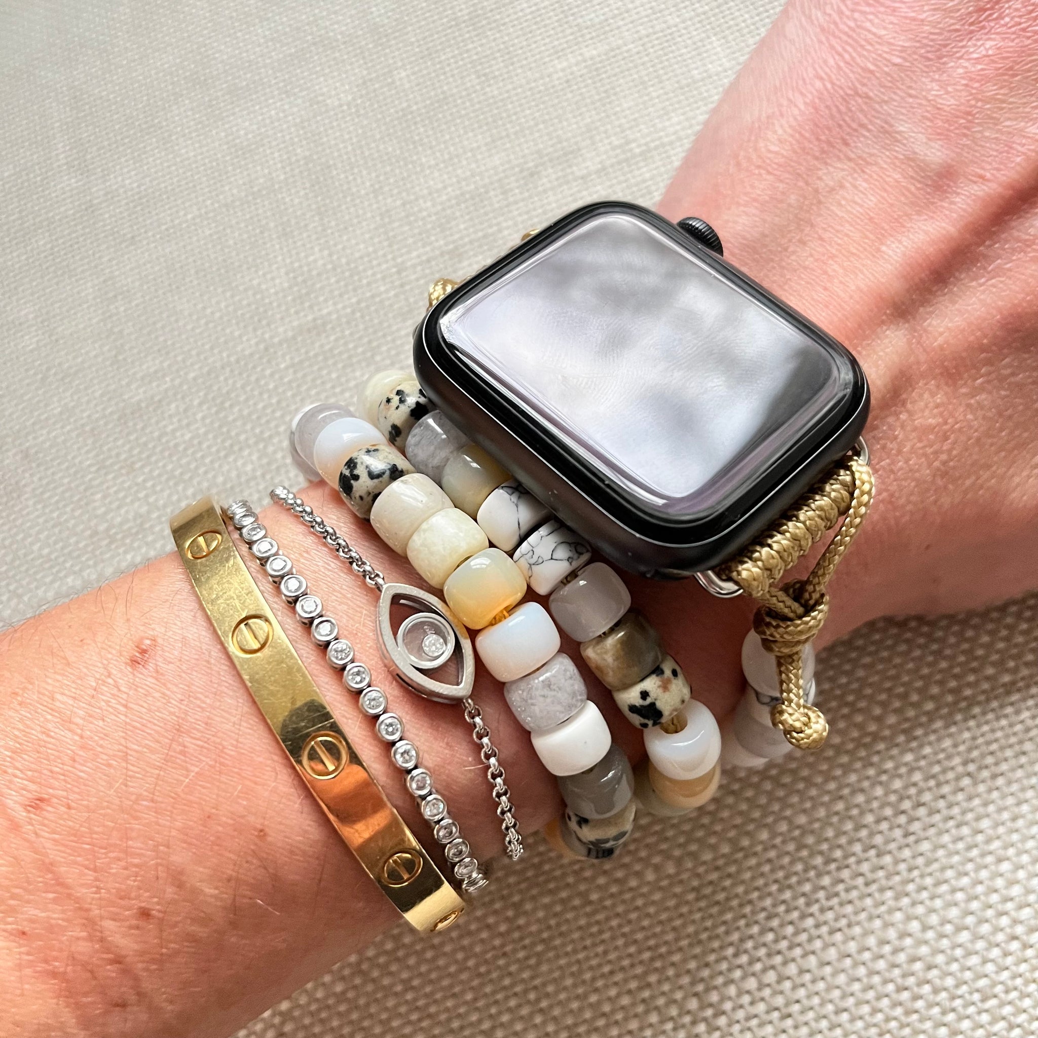 The Sexiest Way top to Tell Time: Natural Stone Beaded Apple Watch Band