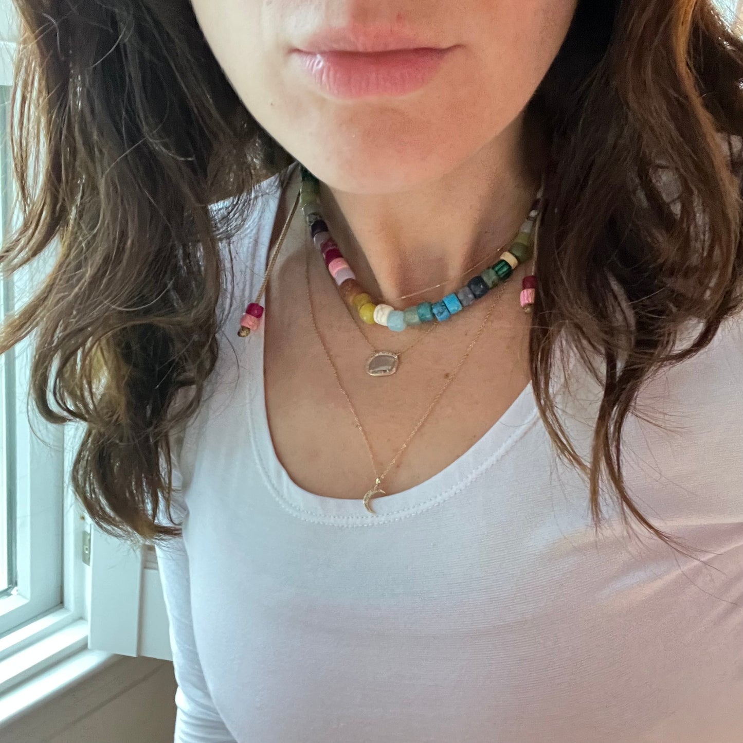 Funfetti Gemstone Beaded Necklace