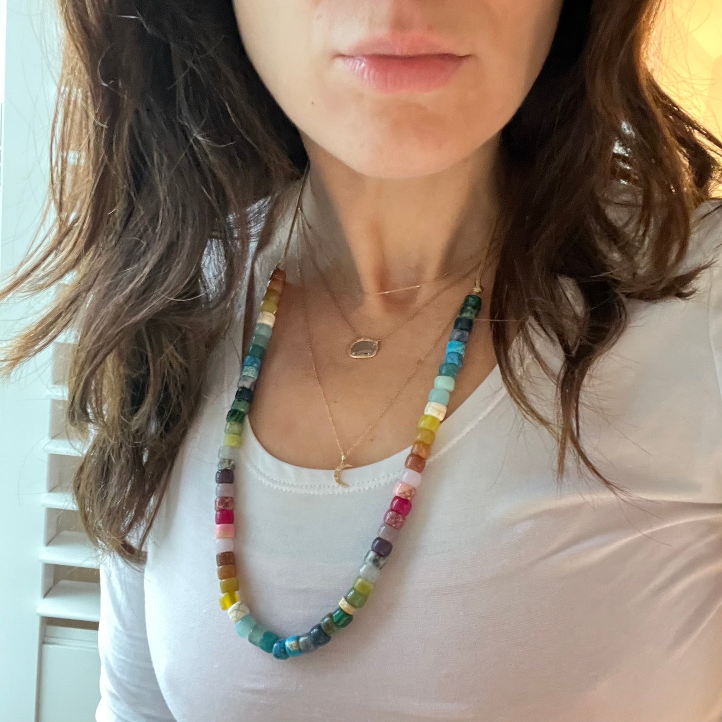 Funfetti Gemstone Beaded Necklace
