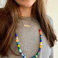 Natural Gemstone Pony Bead Necklace