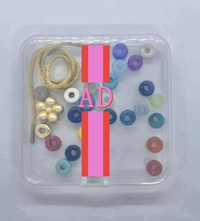 Gemstone Pony Bead DIY Bracelet Kit with Personalized Case