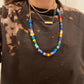 Natural Gemstone Pony Bead Necklace