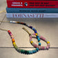 Rainbow Slide Natural Stone Necklace on Gold Lurex with Heart
