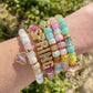 Spring Natural Gemstone Beaded Bracelet with Forte Flowers
